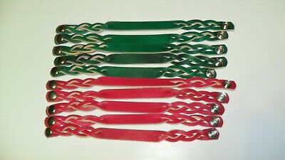 #BRT LOT OF 5 TWISTED LEATHER BRACELET BLANKS W/SNAP CHOICE OF COLOR